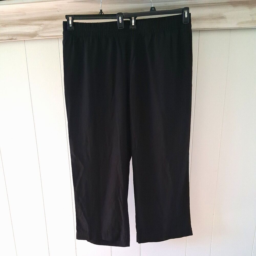 Old Navy 2X Linen Blend Black High Rise Wide Leg Comfort Waist Pants Lightweight